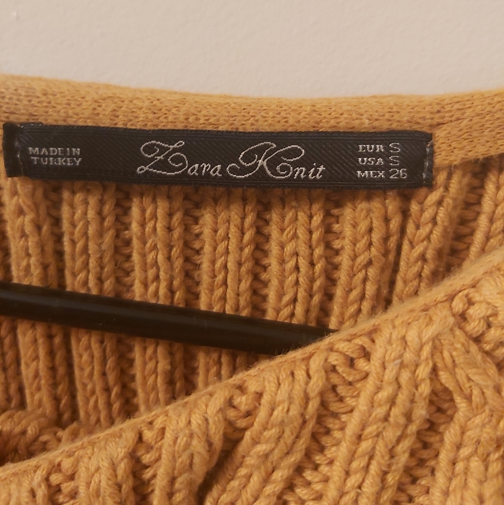 Zara Knit Mustard Sweater Size Small (S) - Picture 3 of 4